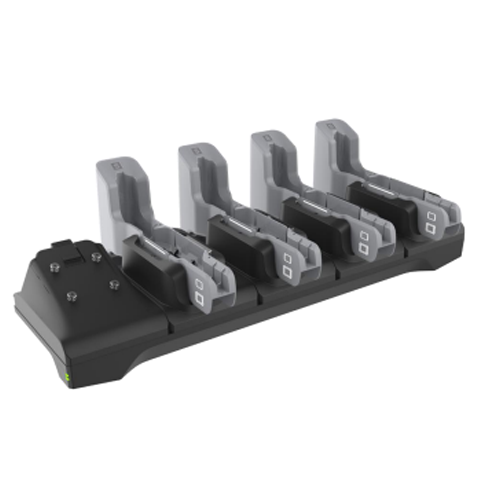 ET4X Four Slot Charge Only Cradle for 8 ET40, ET45 (Accommodates 8in tablet, Exoskeleton, Payment Terminals, Expansion Backs) (Power Supply and country specific cables sold separately) (Zebra CRD-ET4X-4S8I1-01)