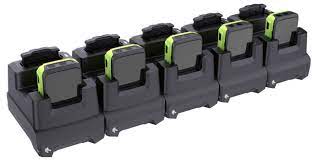 WS50 Wrist 5-Slot Ethernet Cradle, Enables Charging of 5 WS50 Wrist Terminals and 5 800mAh Spare Batteries. Requires PWR-BGA12V108W0WW, DC Line Cord CBL-DC-382A1-01 and 3-wire Grounded Country Specific AC Line Cord, Sold Separately (Zebra CRD-WS5X-5SEWR-01)