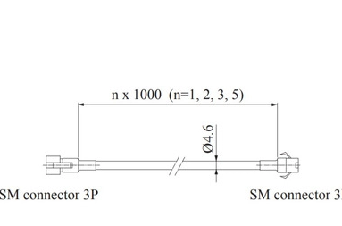 [COG-IC00-FCB-5-FL] CCS, CABLE, 3-PIN TO FL, 5M [Cognex IC00-FCB-5-FL]