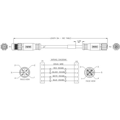 [COG-IC00-FCB-M12-M5-1] CCS, EXT CABLE, M12-5, 1M [Cognex IC00-FCB-M12-M5-1]