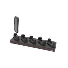 5 bay charge base charges 4 CW45 computers and four CW45 batteries. Includes 5 bay universal charger, 4 CW45 charging cups (CW45-UCP-N), CW45 4 bay battery cup (CW45-UPC-QBC), and power supply. Regional power cable required and must be ordered separately. (Honeywell CW45-5CB-UVN-0)